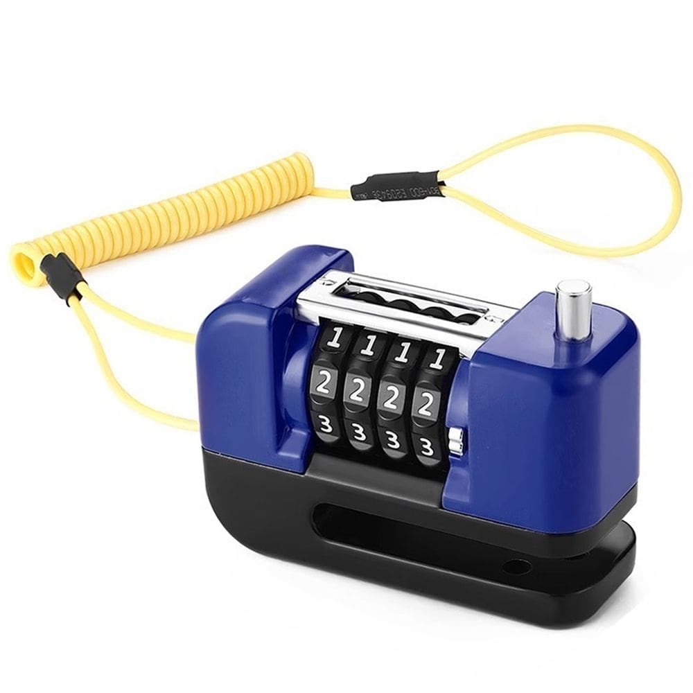 Trava de Disco Freio Antifurto Senha 4 digitos Moto Motocicleta Bike Bicicleta Cadeado Proteçao Segurança Resistente