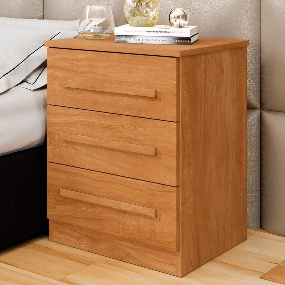 Mesa De Cabeceira Supremo 3 Gavetas Cinamomo