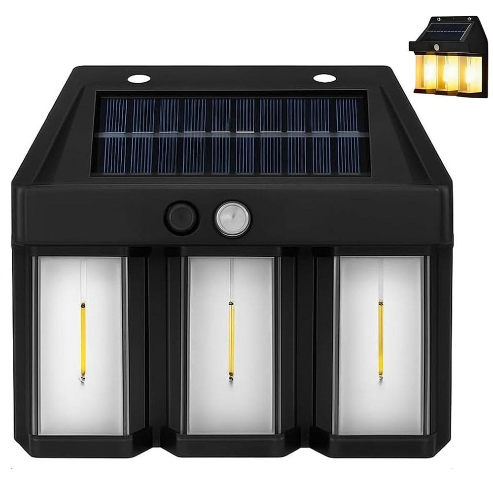 Luminaria Solar LED Arandela Filamento Sensor de Movimento Presença Ambiente Externo Quintal Jardim Iluminaçao Decoraçao