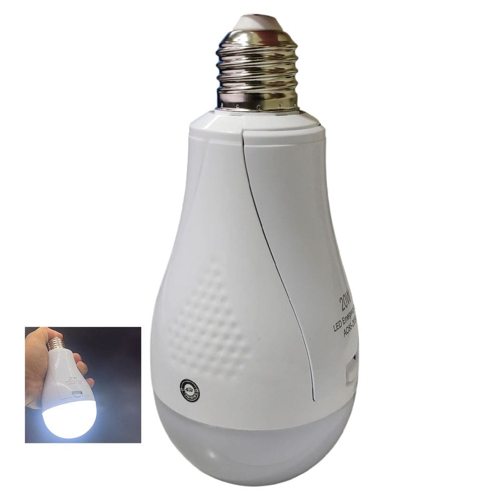 Lampada de Emergencia LED Inteligente Recarregavel E27 Potente Queda de Energia Camping Pesca Trilha Multiuso