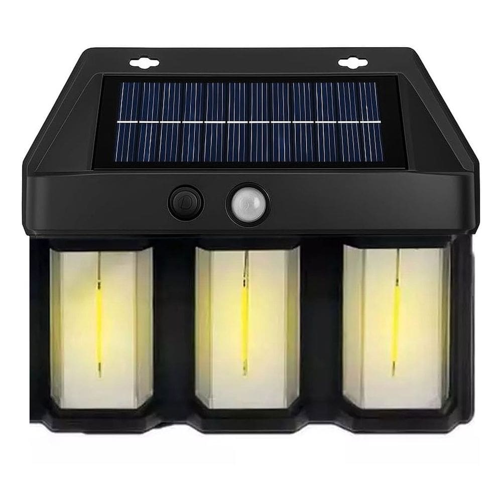 Luminaria Solar Arandela LED Filamento Sensor de Presença Movimento Jardim Quintal Ambiente Externo Iluminaçao