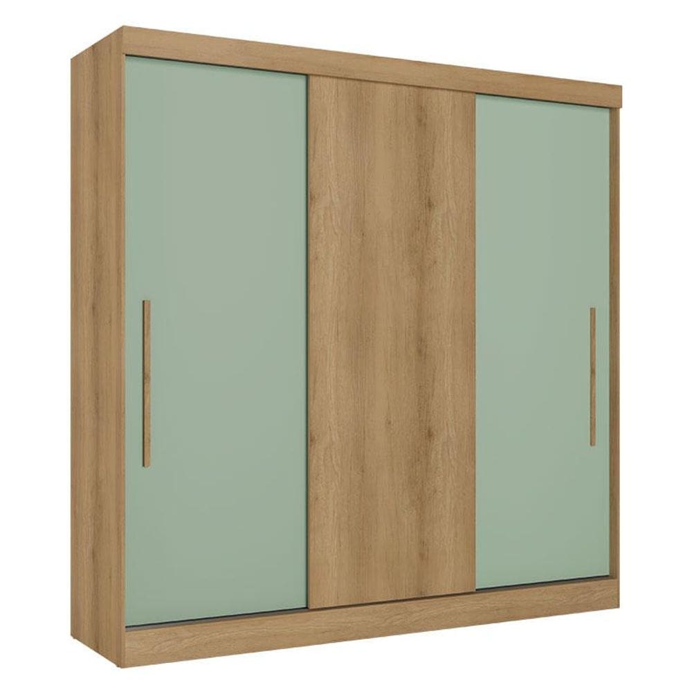 Guarda Roupa Casal Vision 3 Portas Capuccino Menta Acetinado - THB