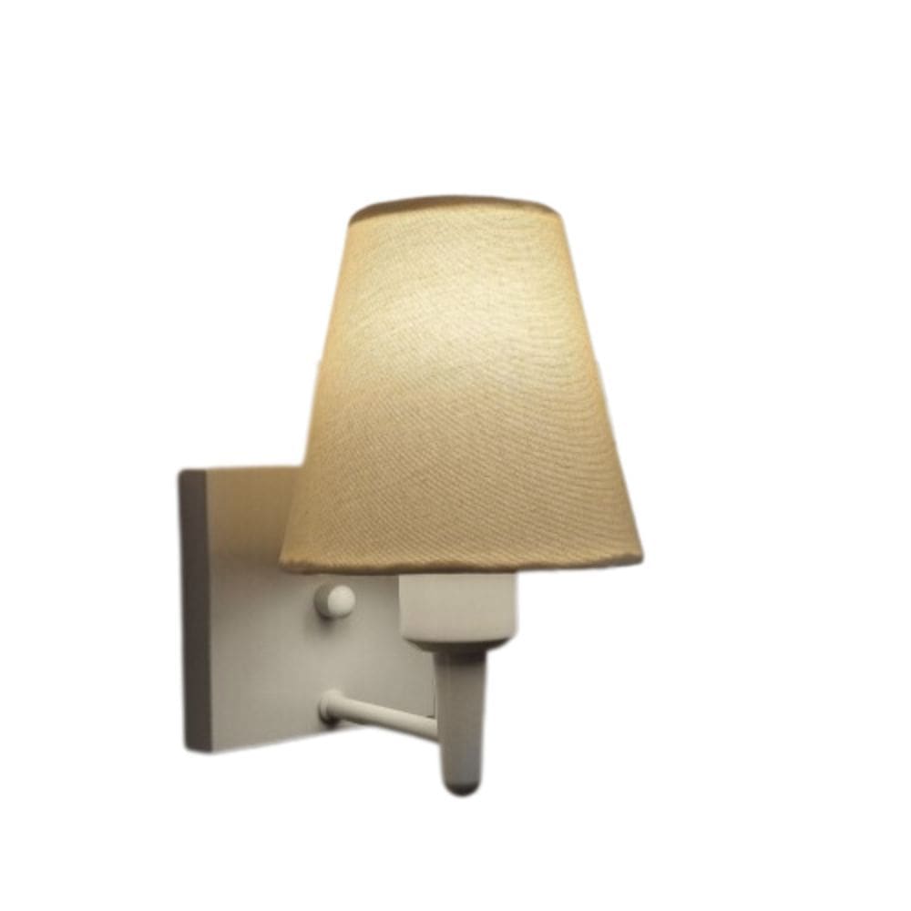 Arandela Quadrada Md-2034 Branco Cúpula em Tecido Cone Algodão Crú - Bivolt