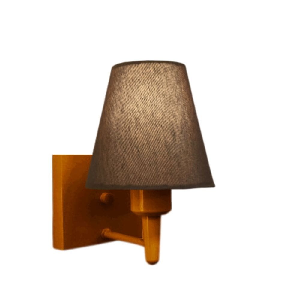 Arandela Quadrada Md-2034 Cobre Cúpula em Tecido Cone Café - Bivolt