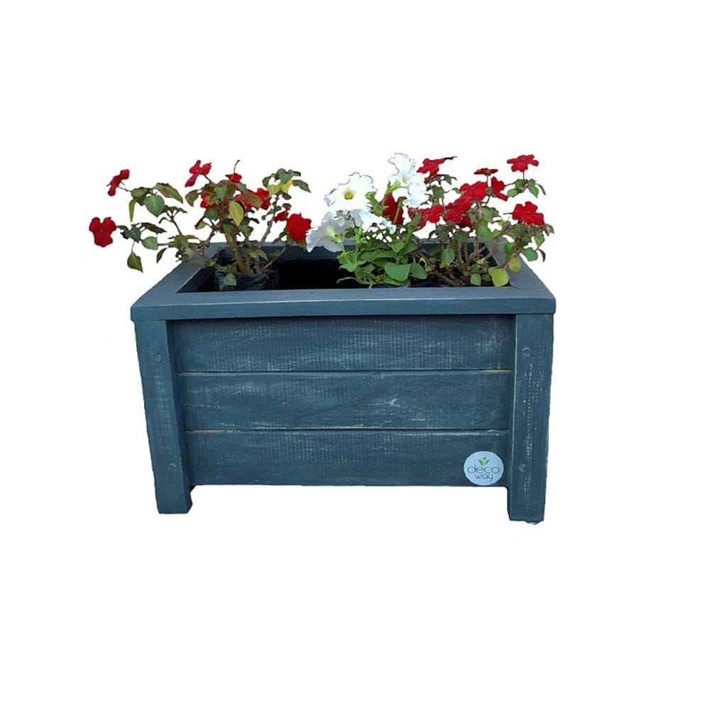 Planter Vintage Wood Grey Slate 100% madeira seca escovada