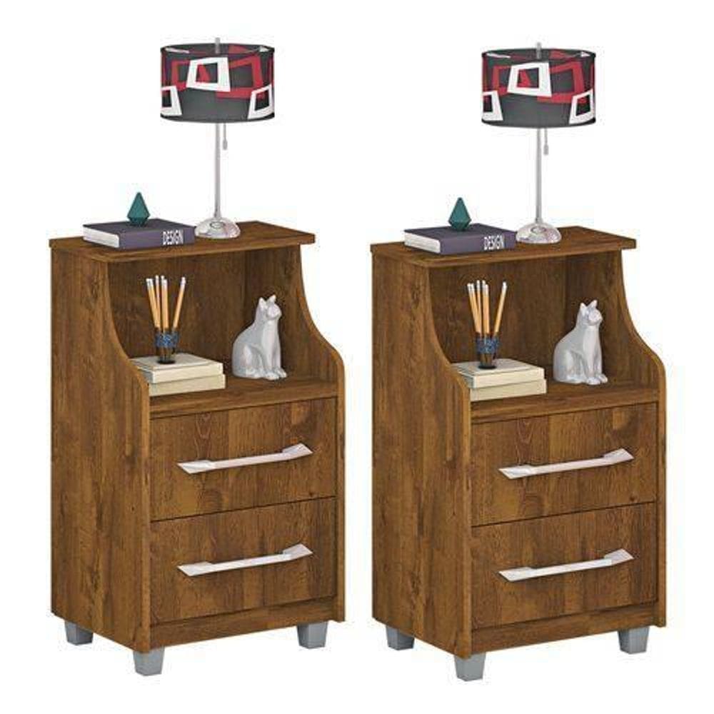 Conjunto 2 Mesas de Cabeceira Topázio Malbec