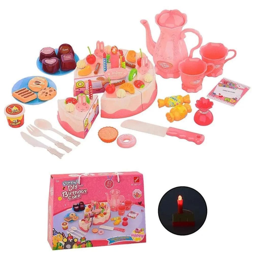 Brinquedo Aniversário Bolo Cake Massinha Infantil 62 Peças