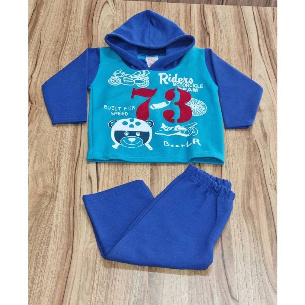 Conjunto Masculino Infantil Inverno Azul Urso 1