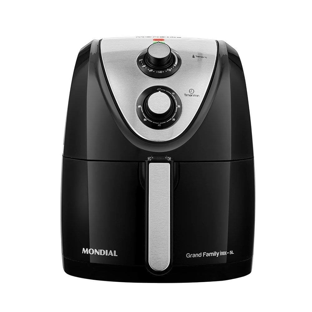 Fritadeira Air Fryer Mondial AFN-50-BI - 5 Litros, 1900W, Preto/Inox