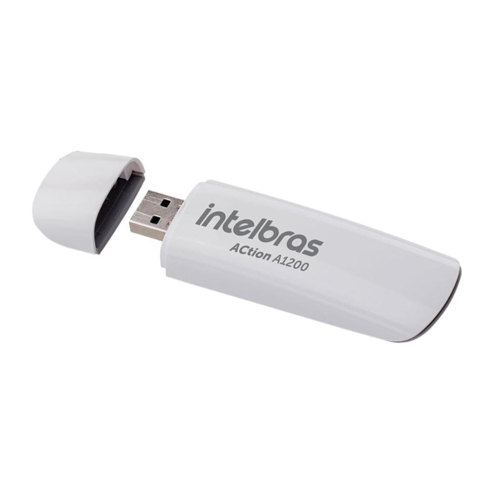 USB Adaptador Wi-Fi Intelbras Action A1200 - Dual Band - USB 3.0 - 2 Antenas Internas