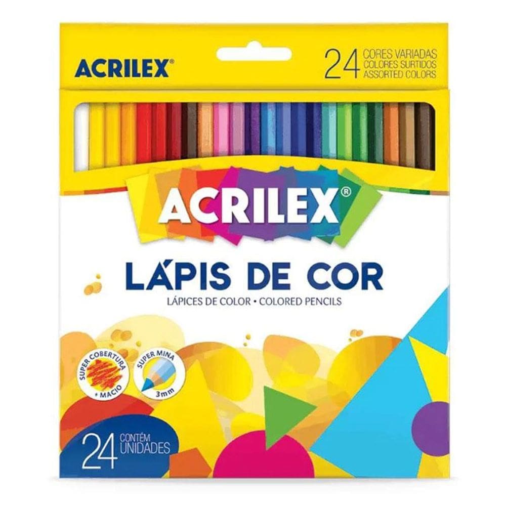 Lápis de Cor Sextavado 9694 24 Cores - Acrilex