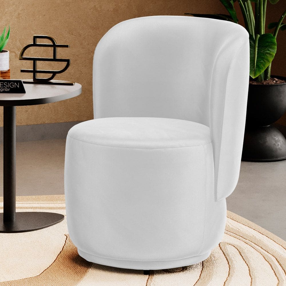 Poltrona Orgânica Decorativa Living Molly Couríssimo Branco - Desk Design