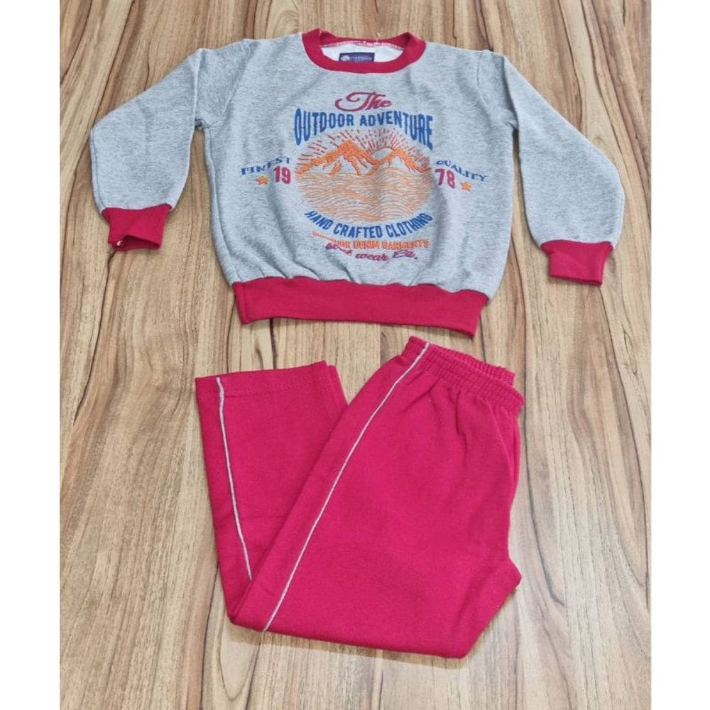Conjunto Infantil Inverno Masculino Cinza Sem Capuz Por Do Sol 4