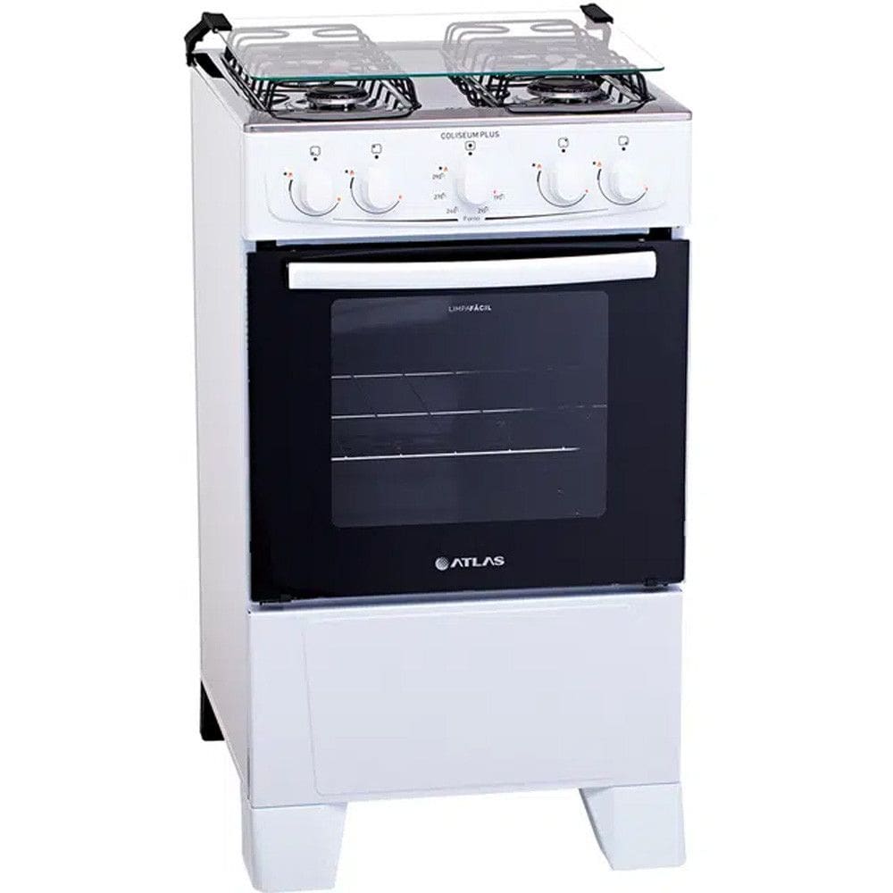 Fogao Atlas Coliseum Plus 4 Bocas Acendimento Manual Mesa de Inox Forno 50L