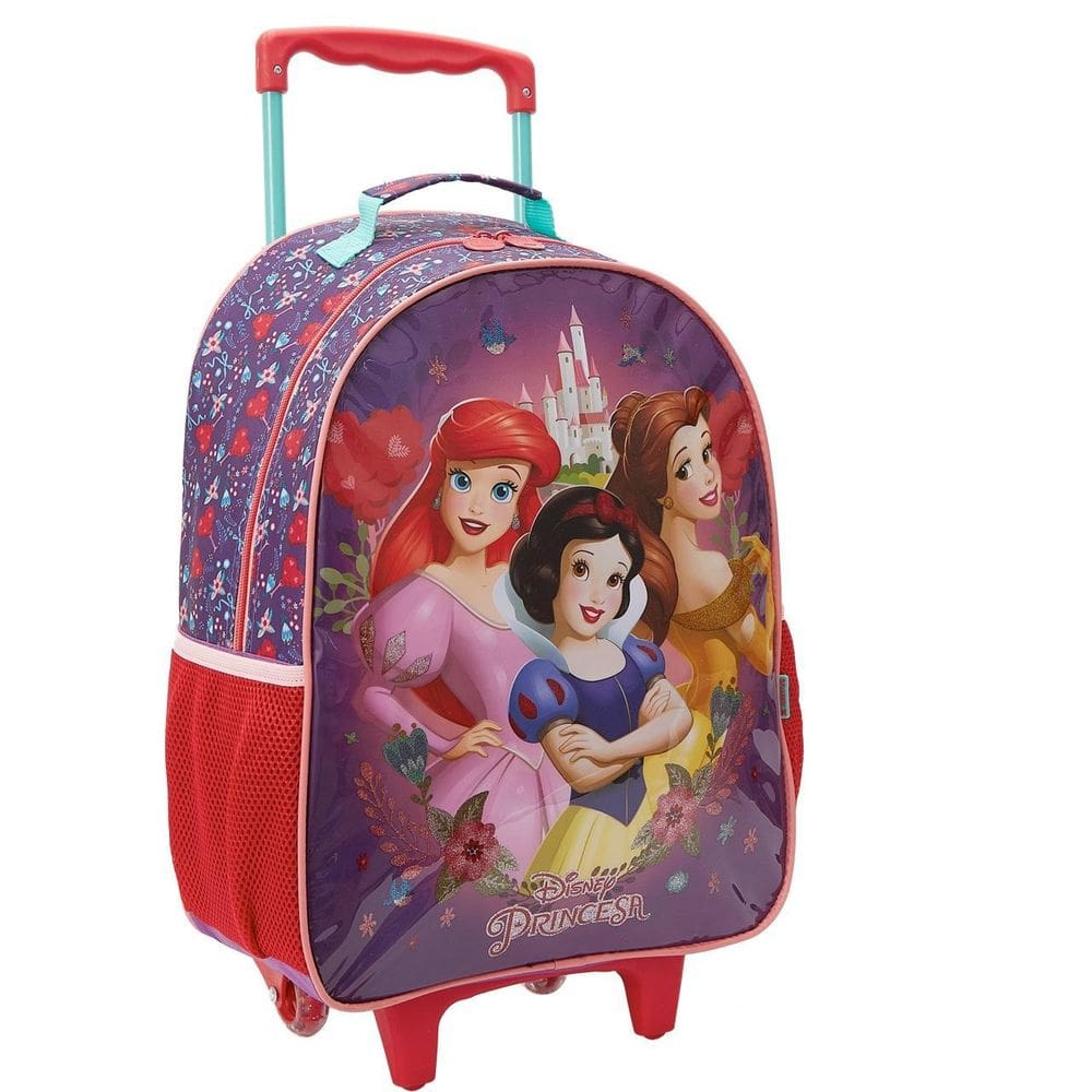Mochila Escolar Infantil Princesas Disney Mala De Rodinhas