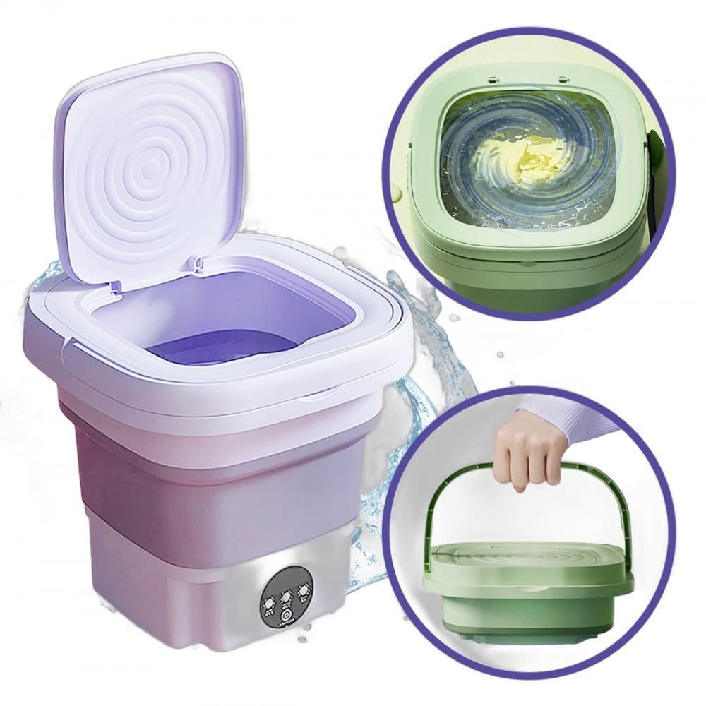 Mini Máquina de Lavar Roupas Portátil Dobrável 6,5L | Bivolt e Roupas de Bebê