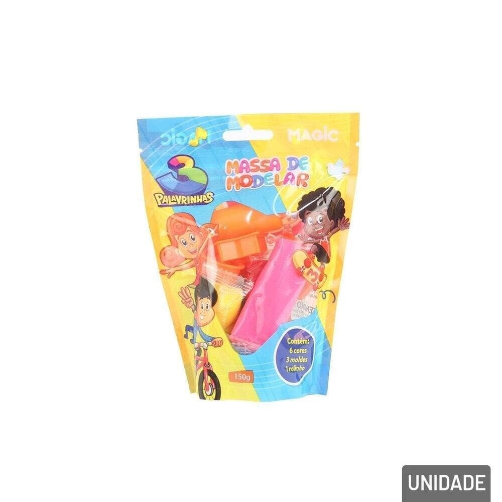 Massinha de Modelar 10 Pçs Pula e Molda 3 Palavras - Tudo em Caixa