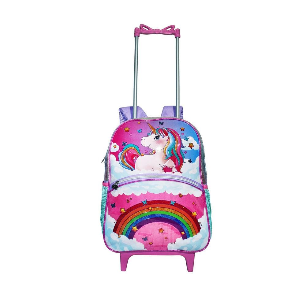 Mochila Unicórnio Rodinhas Meninas Escolar Grande Dl1328