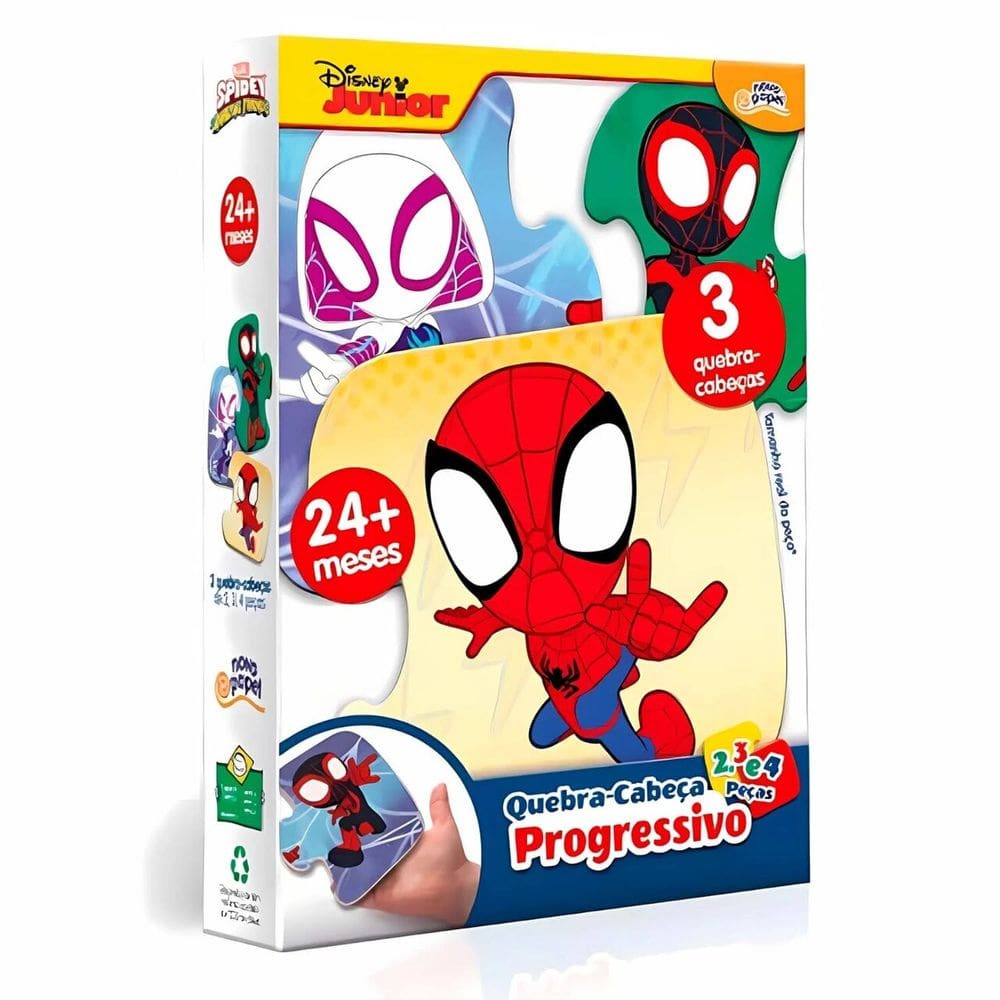 Quebra Cabeça Progressivo 9 Peças Spidey - Toyster 8069