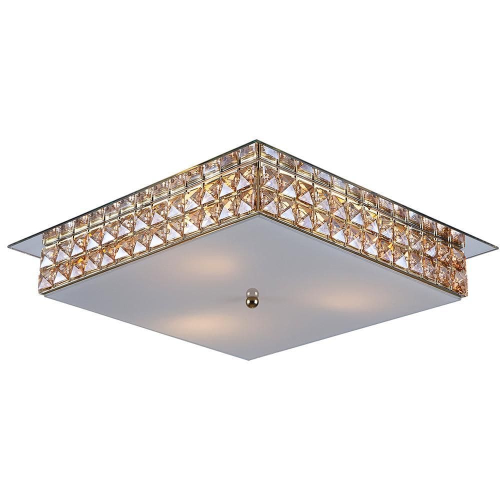 Luminária Teto Plafon Sobrepor Quadrado Cristal