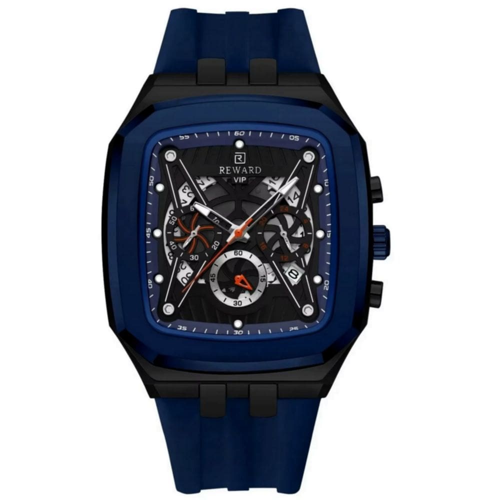 Relógio de quartzo masculino design retangular à prova d´gua casual