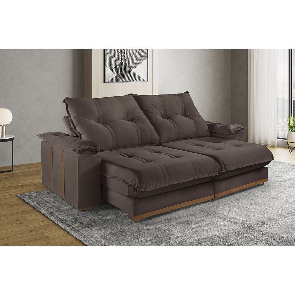 Sofa Retratil e Reclinavel 2 Lugares M-193 2,10m Molas Ensacadas Pillow Top Estofados Martins