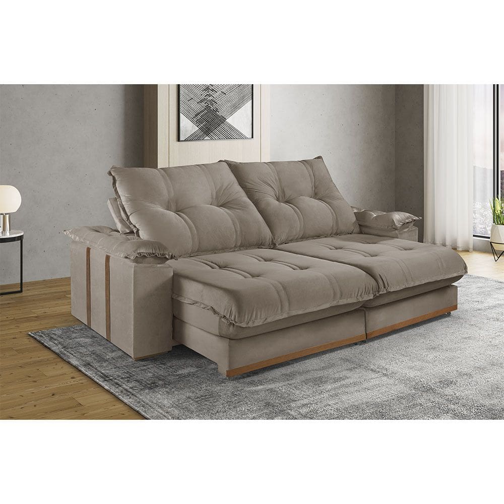 Sofa Retratil e Reclinavel 4 Lugares M-193 2,50m Molas Ensacadas Pillow Top Estofados Martins