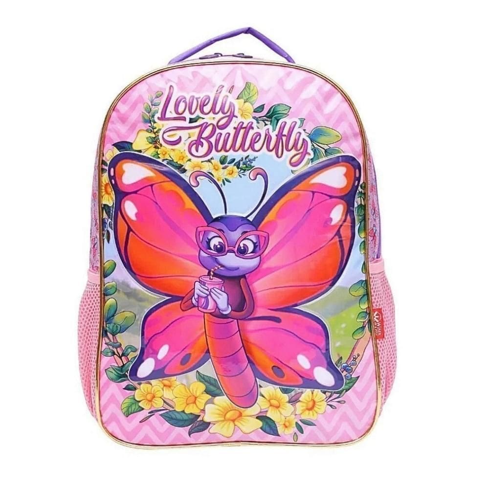 Mochila De Costas Infantil Escolar Feminina Borboletas