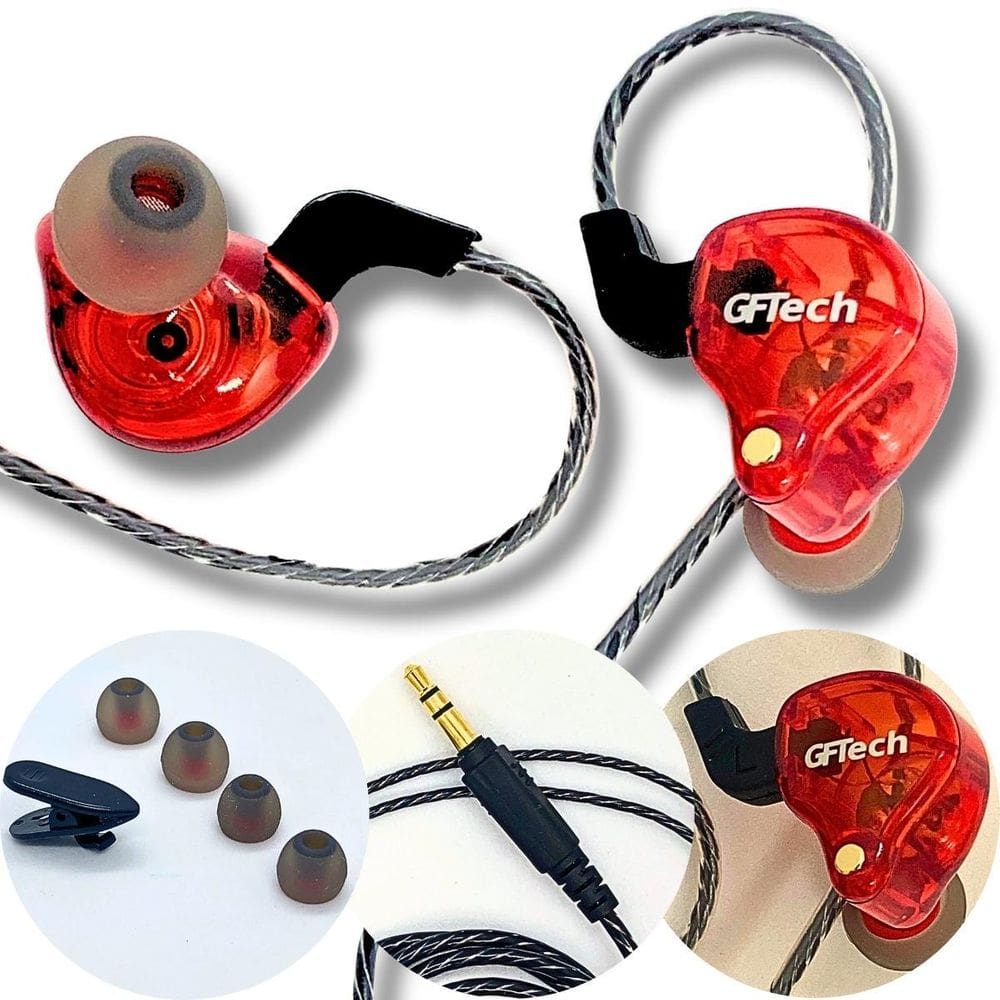 Fone In Ear Monitor Retorno De Palco Alta Definição Vermelho