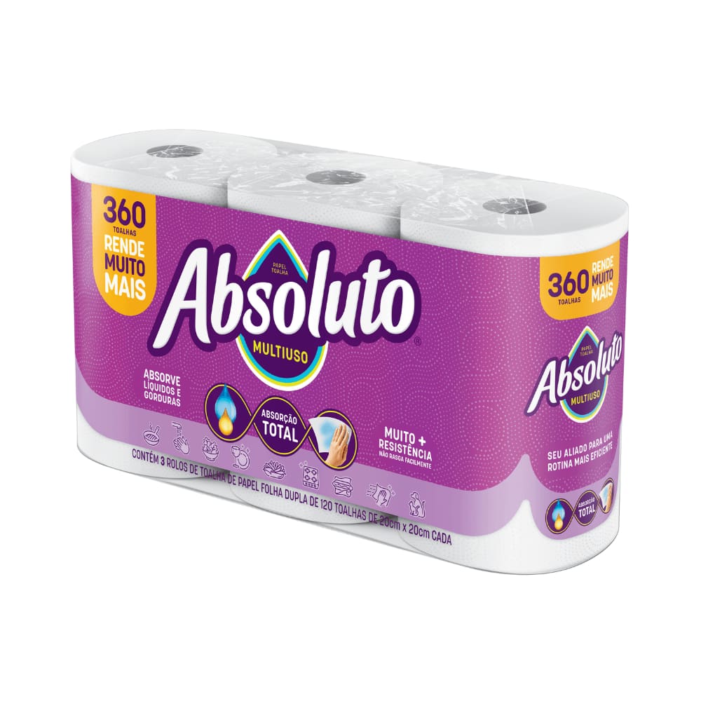 Papel Toalha Absoluto Multiuso 360 Folhas Bracell Papéis