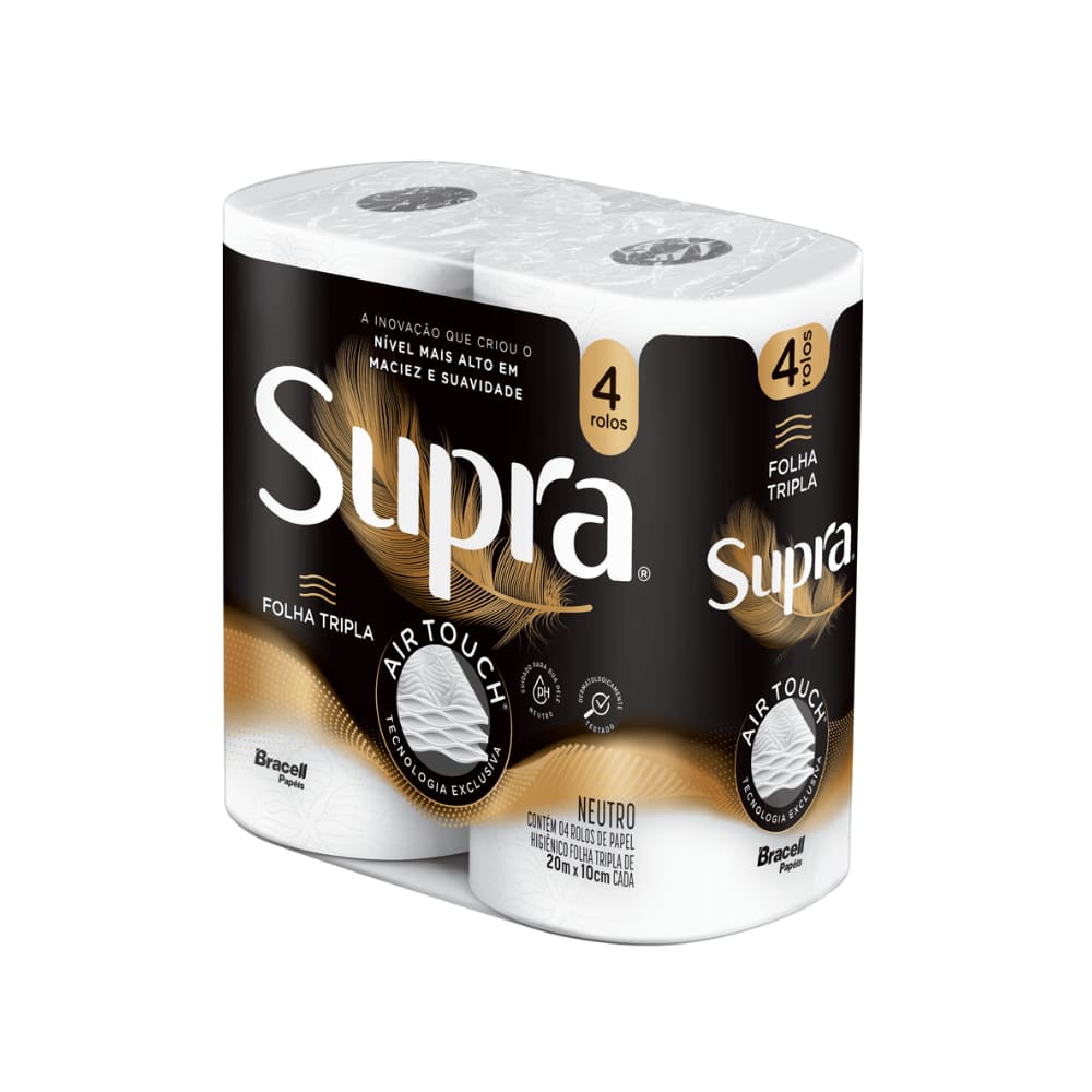 Papel Higiênico Supra Folha Tripla 4 Rolos