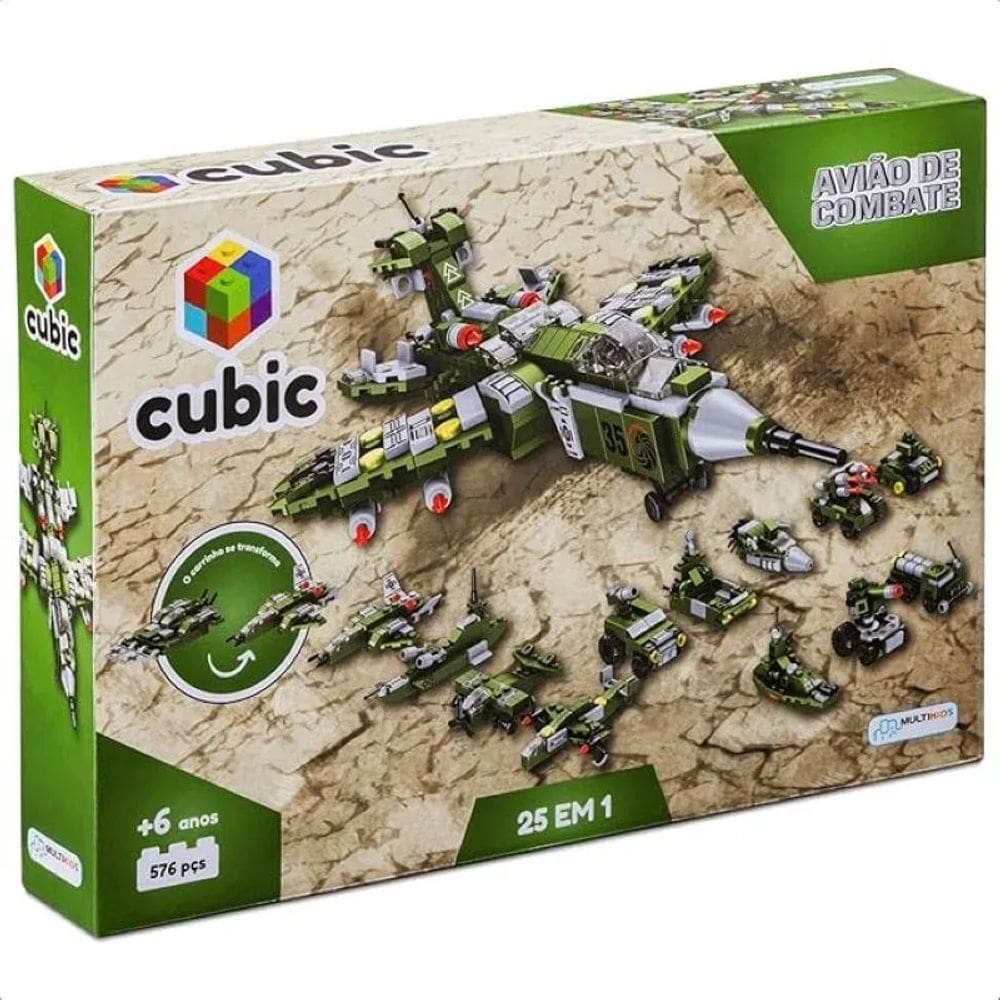 Lego Aviao De Combate 576Pçs Multikids Br1620