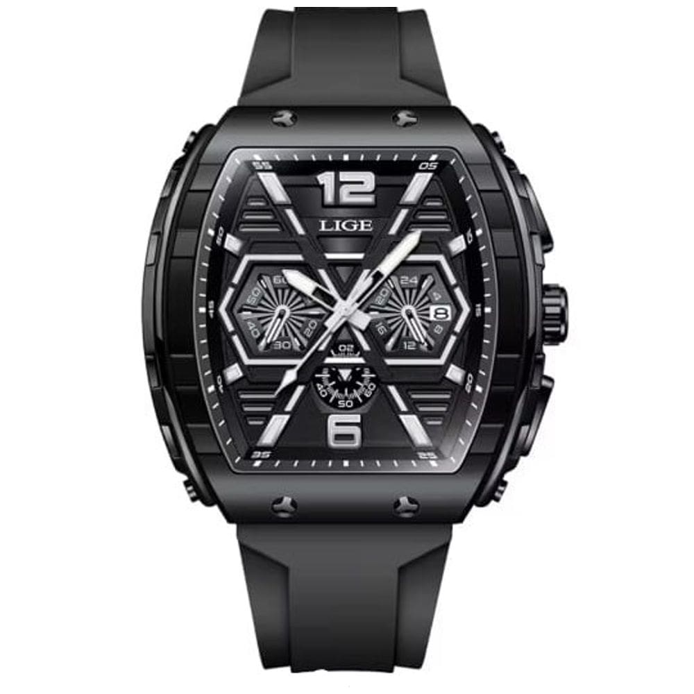 Relógio Masculino Lige Select Bla Pulseira Silicone