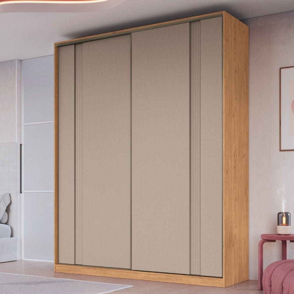 Guarda Roupa Casal 2 Portas de Correr em MDF Conde New Moveis Castro