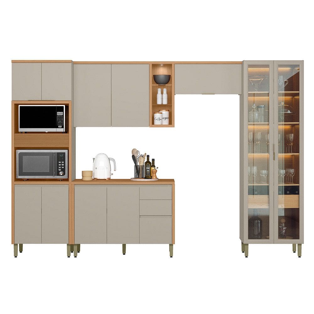 Cozinha 5 pecas com Torre Quente e Cristaleira Allure Linea Brasil