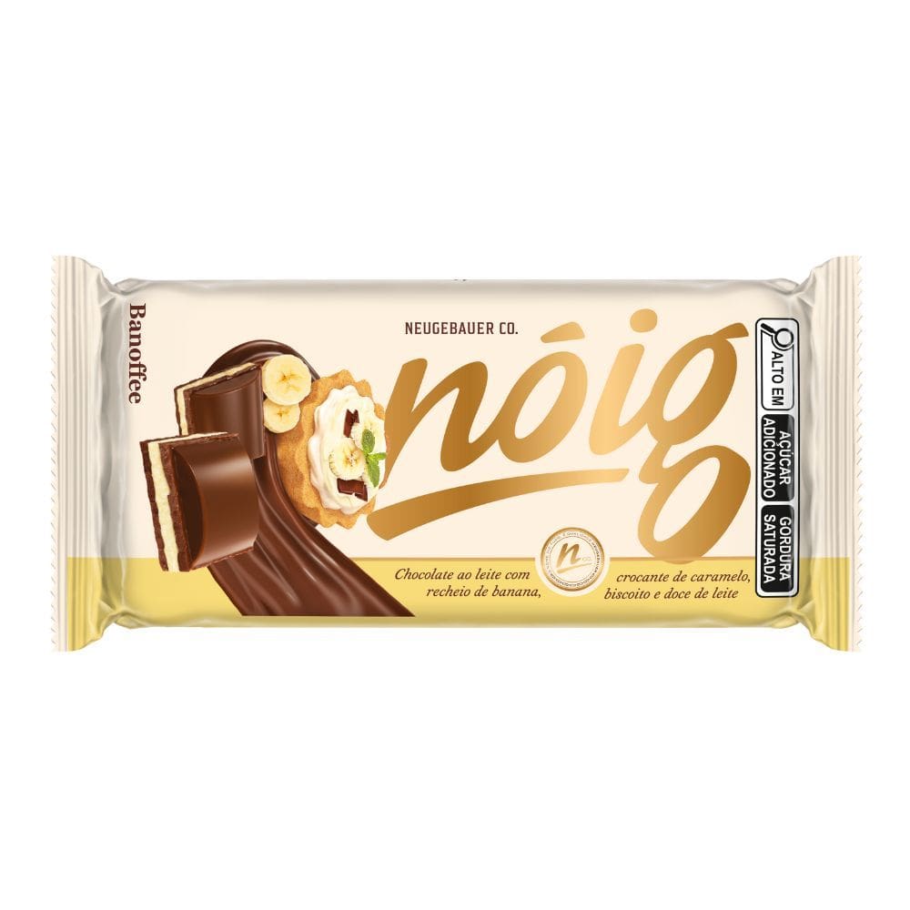 Chocolate ao Leite Neugebauer Nóig Banoffee com Recheio de Banana Crocante de Caramelo Biscoito e Doce de Leite 70g