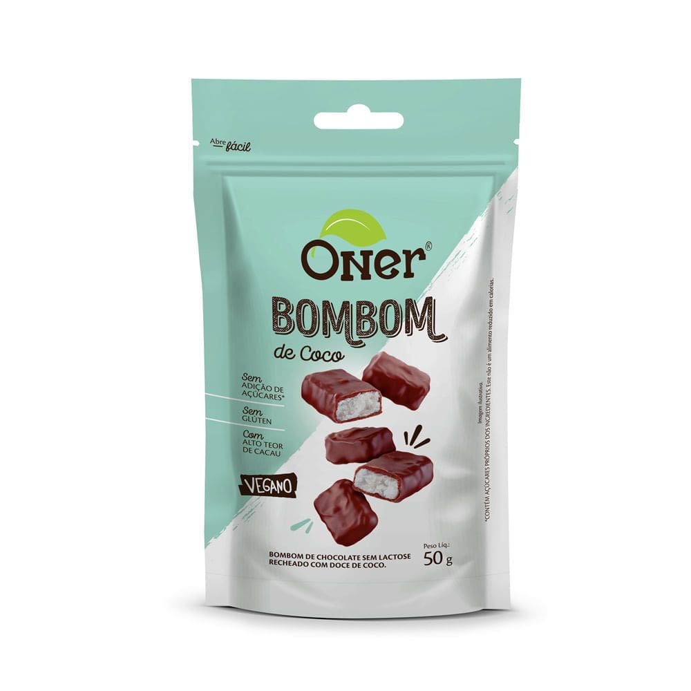 Bombom Oner Sabor de Coco Vegano 50G
