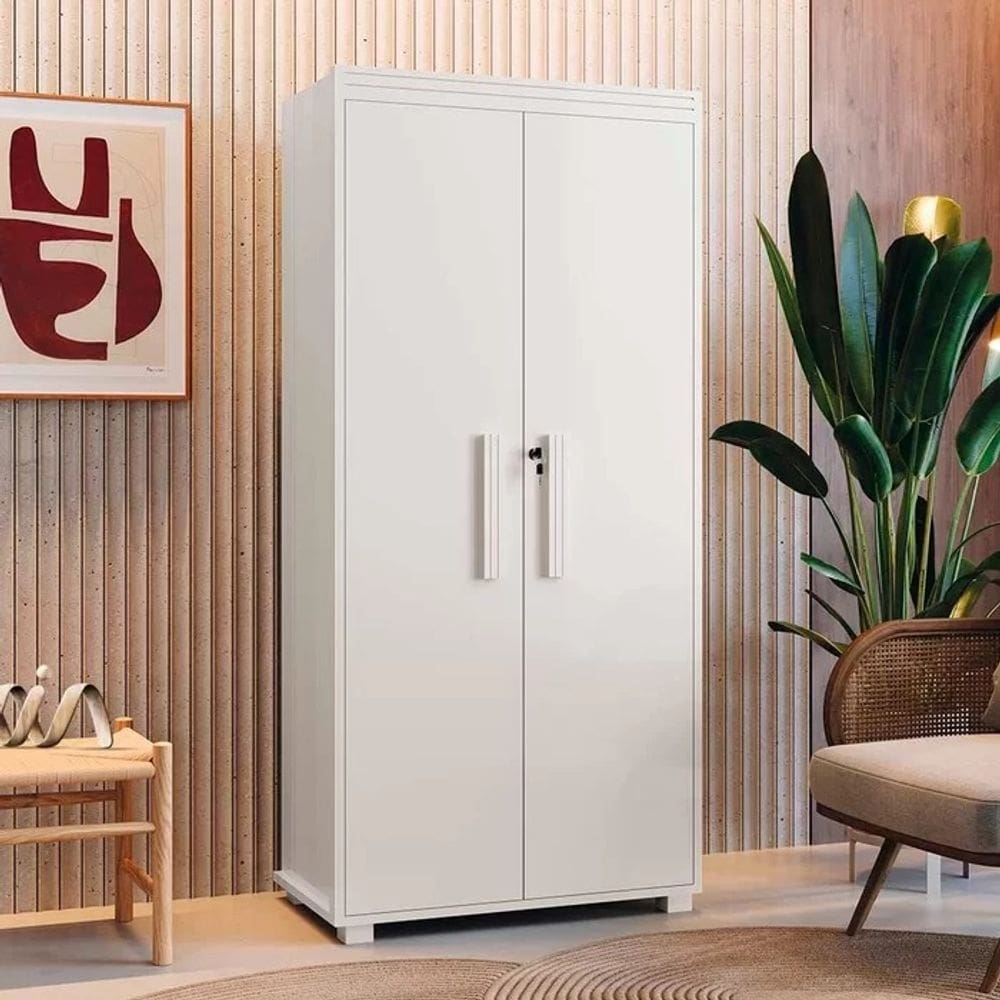 Armário Multiuso 2 portas com chave ATENAS BRANCO