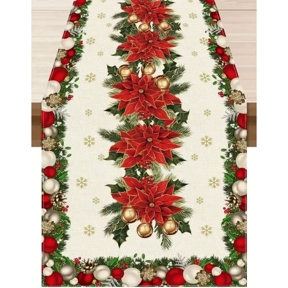 Toalha Caminho de Mesa Tecido Decoração de Casa Festa Natal