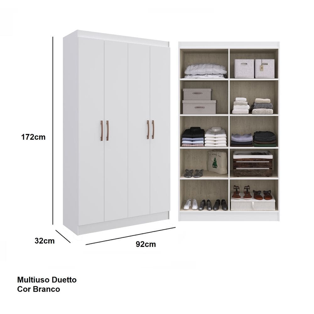 Armário Multiuso 4 portas DUETO BRANCO