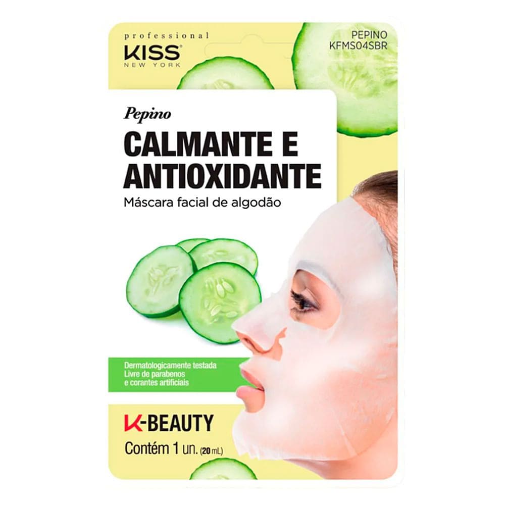 Máscara Facial Kiss New York  Antioxidante Pepino 1 Unidade