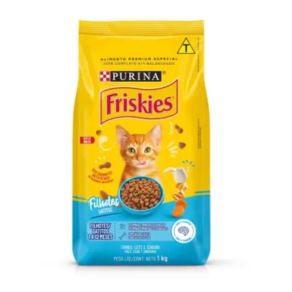 Ração para Gatos Friskies Filhotes Sabor Frango, Cenoura e Leite com 1kg
