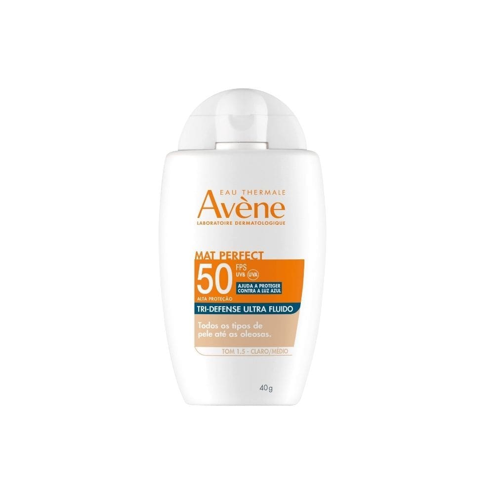 Protetor Solar Tri-Defense Ultra Fluido Avene N50 Mat Perfect Tom 1.5 Claro Medio 40G