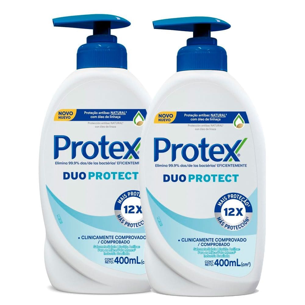 Sabonete Líquido Protex Duo Protect 400ml  Kit com duas unidades