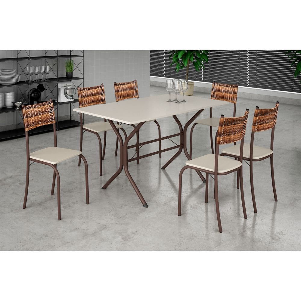 Conjunto de mesa ATLANTA com 06 cadeiras