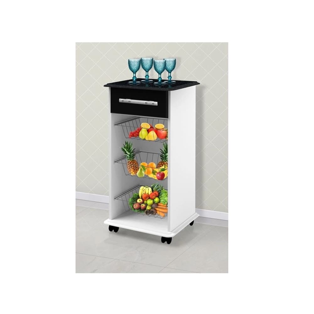 Fruteira GRÉCIA BRANCA/MARMORE PRETO