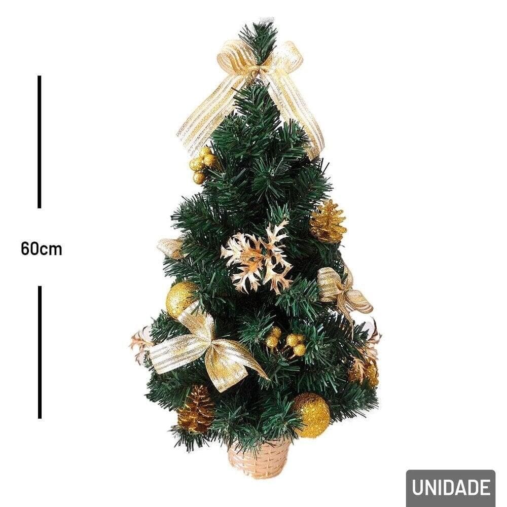 Árvore de Mesa Verde Decorada 60cm DR Natal - Tudo em Caixa