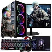 Computador PC Gamer Completo TOB Intel Core i7 SSD 240GB 8GB Teclado Mouse Mouse Pad e Headset Gamer Monitor 19” Windows 10 Pro Trial
