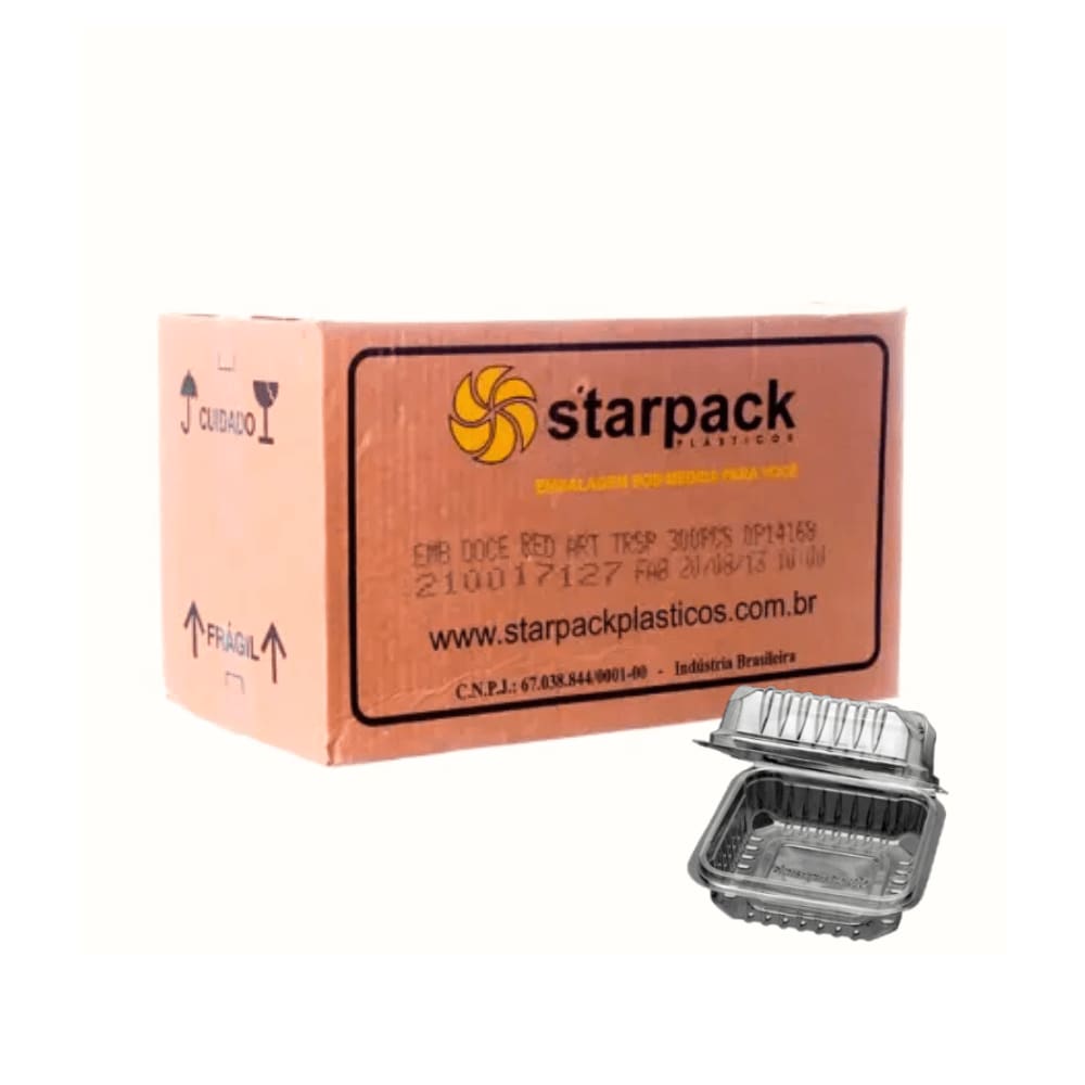 Pote Um Doce quadrado com Tampa Articulada 300 Un Starpack