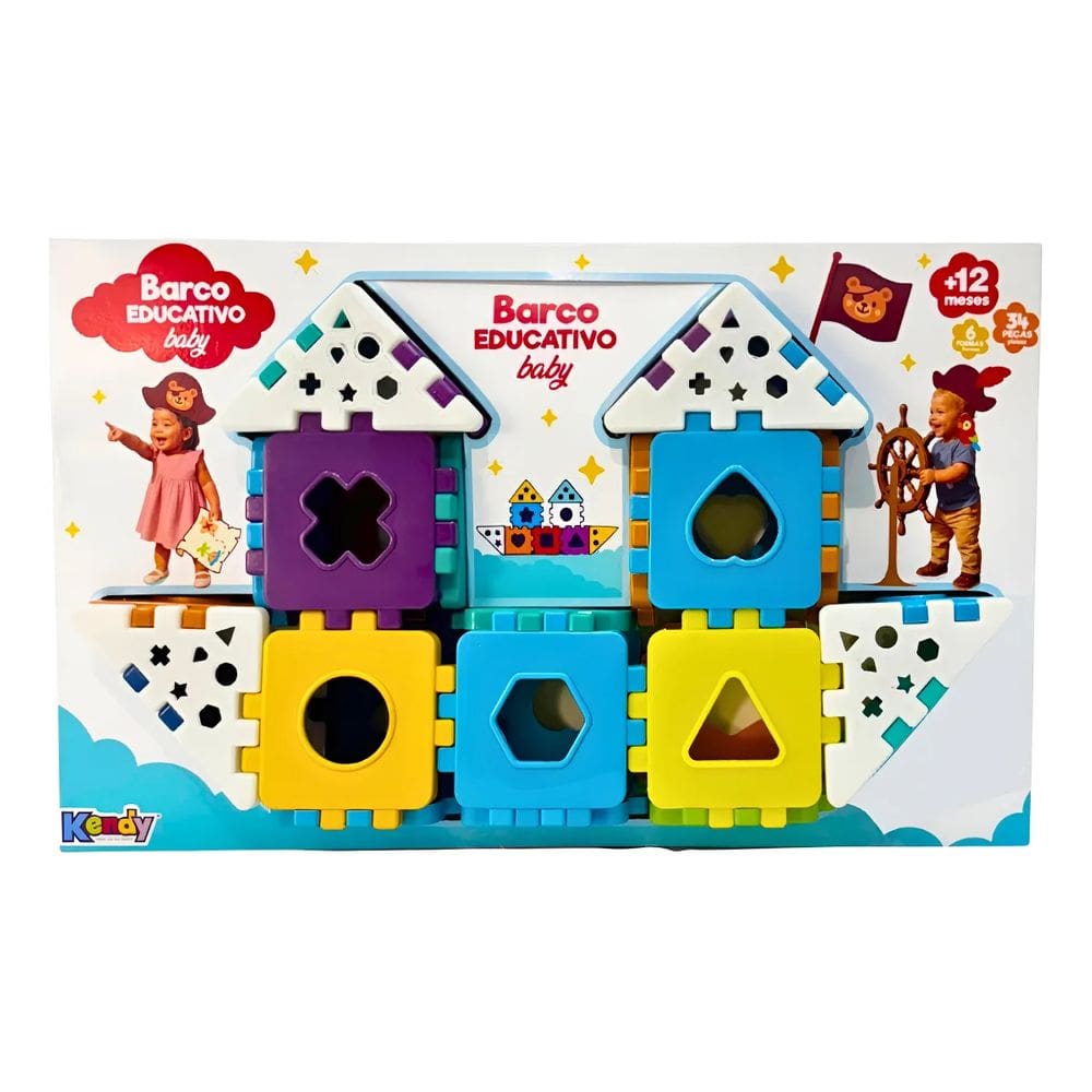 Brinquedo Barco Baby Educativo com 40 Blocos Encaixáveis